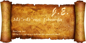 Járányi Edvarda névjegykártya
